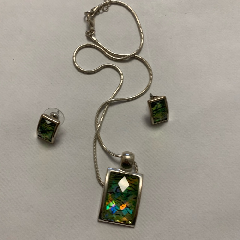 Kc women silver necklace and matching earrings